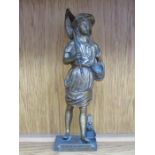 J GARNIER, FRENCH BRONZE FIGURE ON STAND, SIGNED, APPROXIMATELY 19.