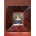 VICTORIAN PORTRAIT WITHIN MAHOGANY FRAME,