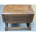 SMALL PRIORY STYLE OAK DROP LEAF TABLE