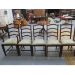 SET OF SIX (FIVE AND ONE) VICTORIAN MAHOGANY DINING CHAIRS BY DENBY & SPINKS