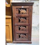 AFRICAN/INDONESIAN STYLE PIERCEWORK DECORATED SHELF UNIT