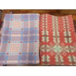 TWO DECORATIVE WELSH BLANKETS