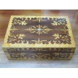 GOOD QUALITY ROSEWOOD WRITING SLOPE WITH MARQUETRY STYLE INLAY AND MOTHER OF PEARL,