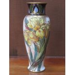 DOULTON BURSLEM HANDPAINTED AND GILDED CERAMIC VASE WITH FLORAL DECORATION,