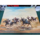 BRIAN BURGESS UNFRAMED OIL ON BOARD- ARABIAN NIGHTS SIGNED AND DATED 1961,