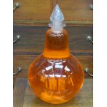 GLASS PEAR SHAPED DISPLAY DECANTER,