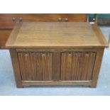 SMALL PRIORY STYLE OAK BLANKET CHEST