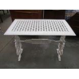 PAINTED CAST METAL GARDEN TABLE