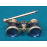 PAIR OF TORTOISE SHELL EFFECT AND GILT METAL OPERA GLASSES