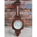 MAHOGANY CASED ANEROID BAROMETER