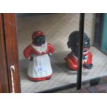 TWO PAINTED CHARACTER MONEY BOXES