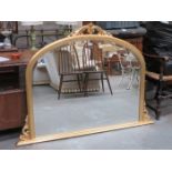 LARGE GILT FRAMED OVER MANTEL MIRROR