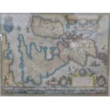 GERARD DE JODE, FRAMED MAP DEPICTING THE BRITISH ISLES,