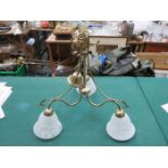 THREE SCONCE CEILING LIGHT WITH MURANO GLASS SHADES