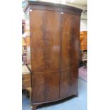 BOW FRONTED TWO DOOR MAHOGANY WARDROBE