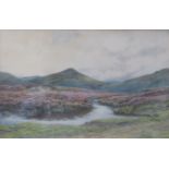 TETTIE GADSBY, GILT FRAMED WATERCOLOUR OF A COUNTRYSIDE SCENE,