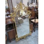 LARGE GILT METAL WALL MIRROR