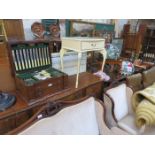 REPRODUCTION EXTENDING DINING TABLE WITH FIVE CHAIRS AND SIDEBOARD