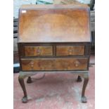 WALNUT VENEERED FALL FRONT BUREAU,