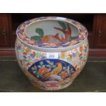 ORIENTAL STYLE HANDPAINTED CERAMIC FISH BOWL