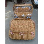 TWO VINTAGE WICKER BASKETS