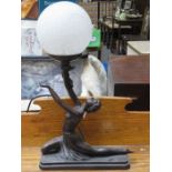 REPRODUCTION ART DECO STYLE FIGURE FORM TABLE LAMP