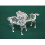 SWAROVSKI CRYSTAL HORSE FIGURE GROUP APPROXIMATELY 9cm HIGH