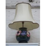 MOORCROFT GLAZED CERAMIC TABLE LAMP WITH SHADE