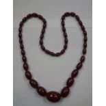 GRADUATED CHERRY AMBER BEADS