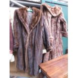 TWO LADIES VINTAGE FUR COATS AND STOLE