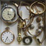 VARIOUS WRISTWATCHES, POCKET WATCHED, ETC,