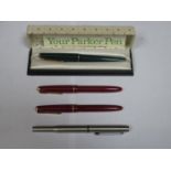 MIXED LOT INCLUDING BOXED PARKER 17 TWO PARKER SLIMFOLD PENS,
