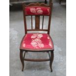 EDWARDIAN INLAID MAHOGANY BEDROOM CHAIR