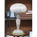 GLASS MUSHROOM LAMP WITH SHADE