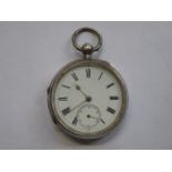 HALLMARKED SILVER POCKET WATCH WITH ENAMELLED DIAL