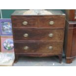 ANTIQUE MAHOGANY TWO OVER THREE CHEST OF DRAWERS