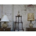 THREE CERAMIC TABLE LAMPS