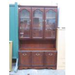 REPRODUCTION THREE DOOR GLAZED BOOKCASE