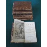 1770 ROBINSON CRUSOE VOLUME AND SIX VARIOUS 18th AND 19th CENTURY VOLUMES