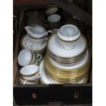 PARCEL OF DENBY TEAWARE AND GILDED DINNERWARE