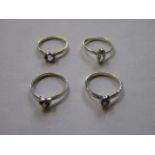 FOUR VARIOUS 925 SILVER DRESS RINGS