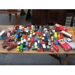 QUANTITY OF VARIOUS LOOSE DIECAST VEHICLES INCLUDING CORGI MAJOR CHIPPERFIELDS TRUCKS AND BRITAINS