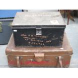 TWO VINTAGE TRAVEL TRUNKS