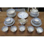 PARCEL OF ORIENTAL STYLE GILDED BLUE AND WHITE TEAWARE