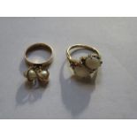 OPAL SET DRESS RING AND 9ct GOLD RING