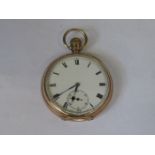 9ct GOLD 17 JEWELS POCKET WATCH