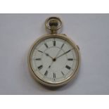 GOLD PLATED POCKET WATCH WITH ENAMELLED DIAL