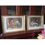 PAIR OF T HAMILTON CRAWFORD PENCIL SIGNED PRINTS