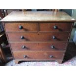 VICTORIAN OAK TWO OVER THREE CHEST OF DRAWERS