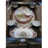 SUNDRY LOT INCLUDING VICTORIAN DINNERWARE PLUS CUPS AND SAUCERS